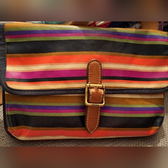 Fossil KeyPer Crossbody Bag Multicolor Stripes - Picture 1 of 7